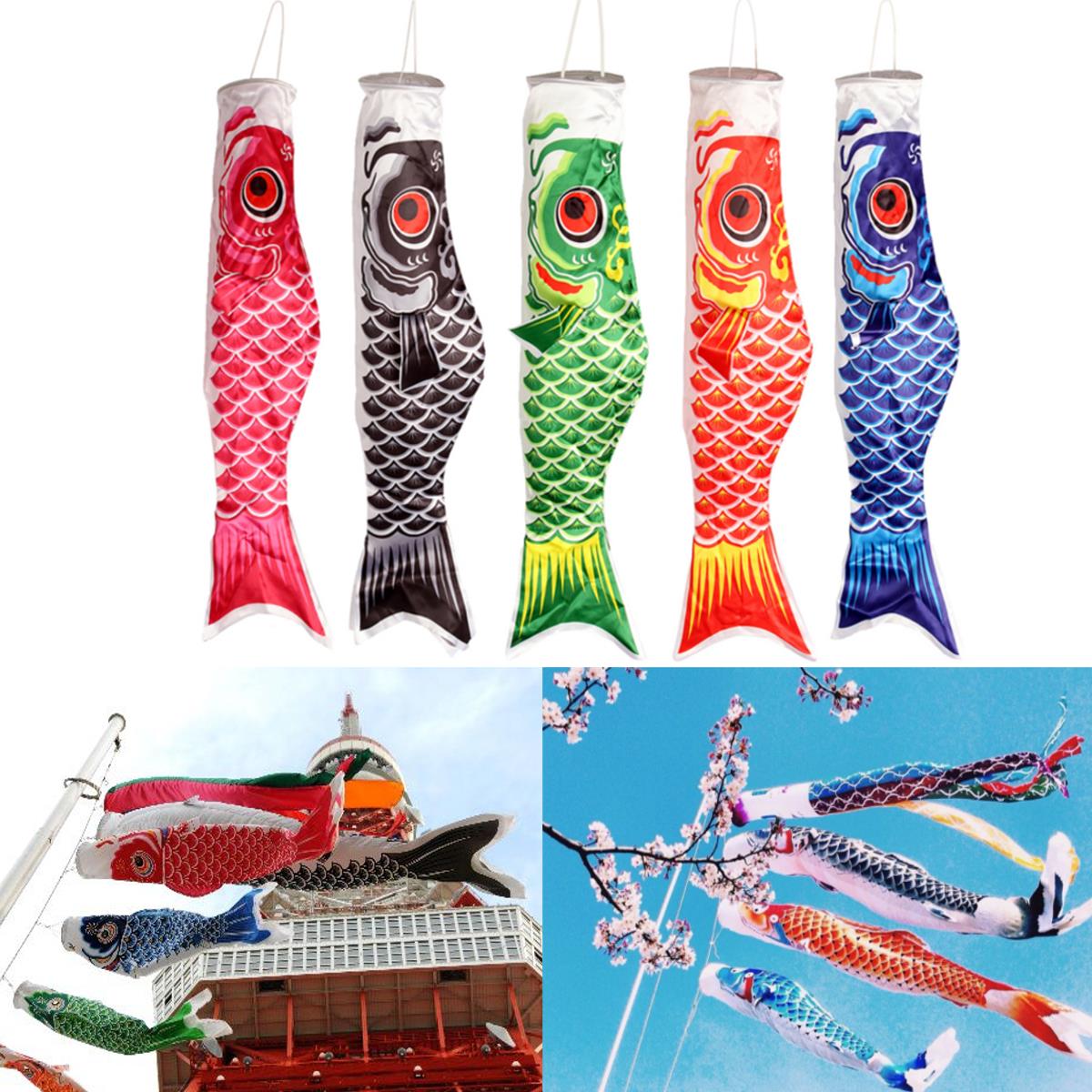 100cm Koi Nobori Carp Wind Sock Koinobori Fish Kite Flag Hanging Decor - Photo: 1