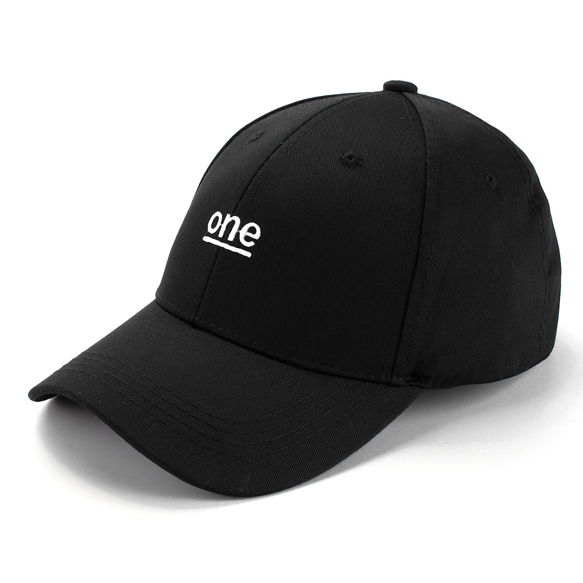 

Letter Black Hat Hip Hop Kpop Curved Strapback Baseball Cap Adjustable for Women Men