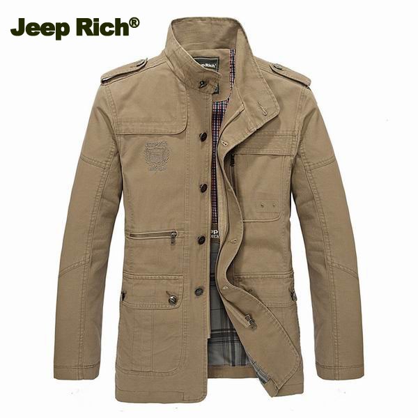 Jeep Rich Mens Cotton Washed Leisure Business Stand Collar Jacket ...