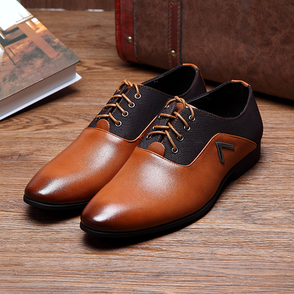 US Size 6.5-10.5 Men Business Shoes Leather Comfortable Pointed Toe ...