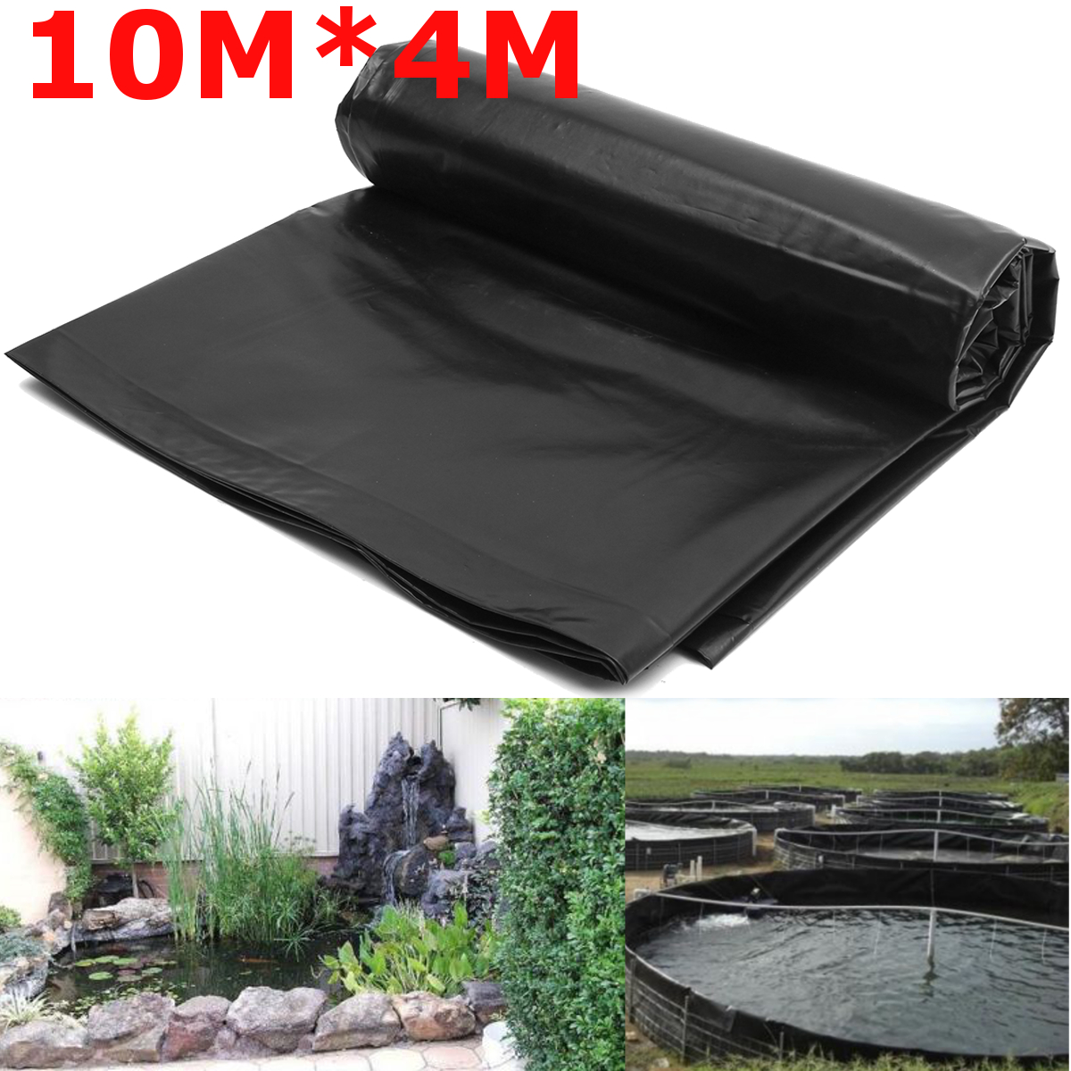 10ft Fish Pond Liner HDPE Black Membrane Reinforced Landscaping Pools Gardens 