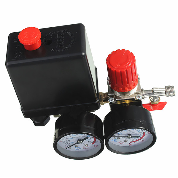 LTEFTLFL Air Compressor Pressure Valve 180PSI Gauges Regulator Pump Control Switch 