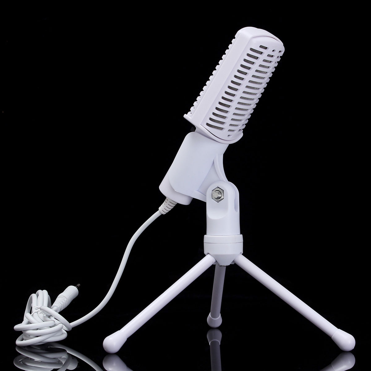 

LEORY Rotatable 3.5mm Condenser KARAOKE Microphone Mic Recording Stand Microphone With Holder
