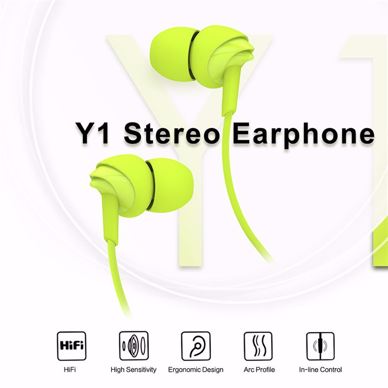 ROCK Y1 3.5mm 1.2M Stereo HiFi Earphone with Mic for Xiaomi Samsung iPhone