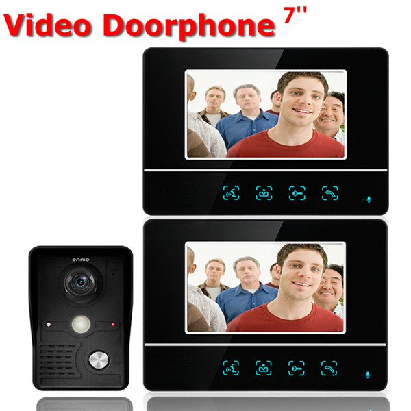 

ENNIO SY811MKB12 inch TFT Touch Screen LCD Video Door Phone Wired Video Intercom 2 Monitor Doorbell