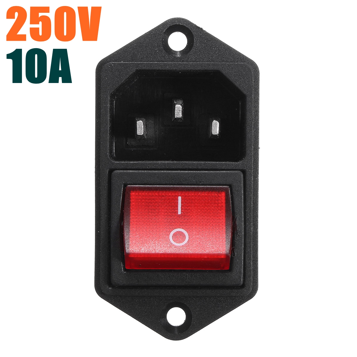 10A max 120V Inlet Module Plug Fuse Switch Male Power Socket  IEC320 