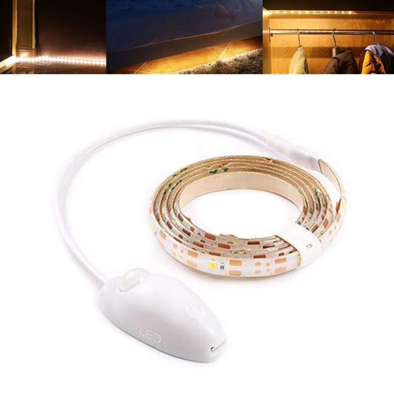 

10M 2W Smart PIR Motion Sensor Warm White LED Strip Light Night Lamp for Bedroom DC5V