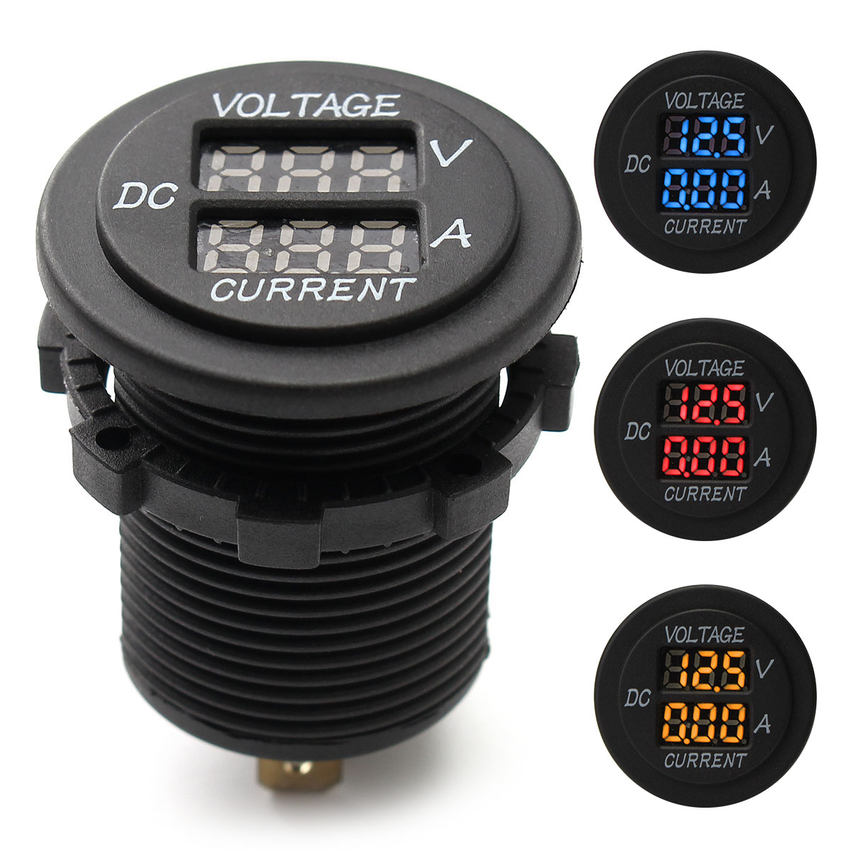 LED Digital Display Voltage Meter Voltmeter Round Car Boat DC 6V-30V 