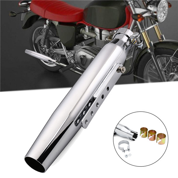 Universal 15'' Motorcycle Tapered Exhaust Muffler Silencer For Cafe Racer Custom