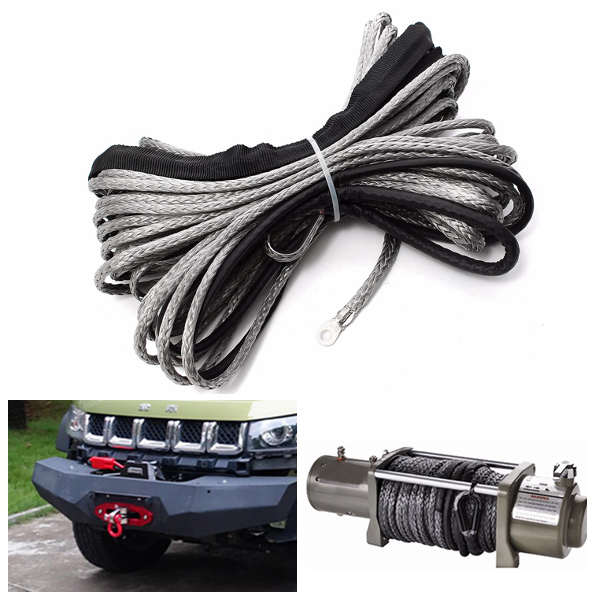 

15m 7000LB Nylon Rope Winch Tow Cable with Sheath for ATV SUV Off-road