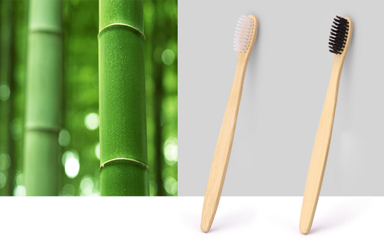 4шт экологически чистый бамбук уголь мягкие тонкие щетина бамбуковой ручкой ручной toothbrushs для взрослых