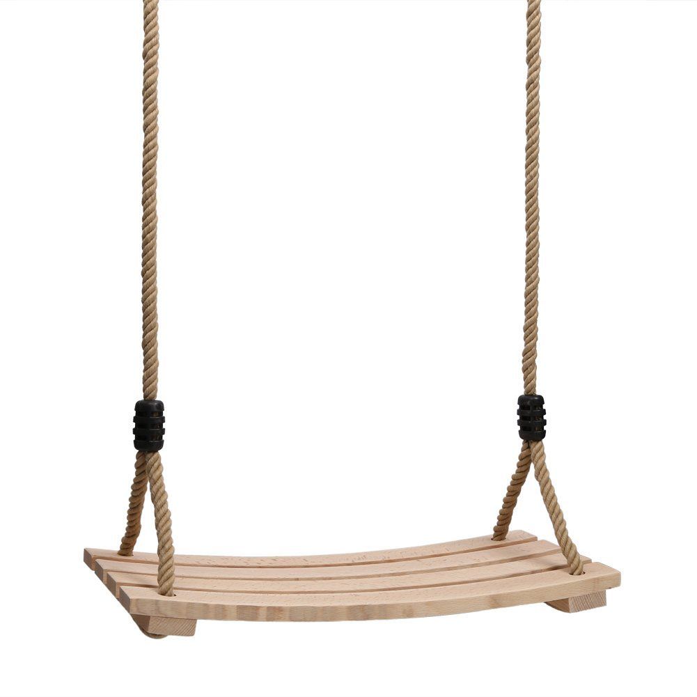 Wood Hanging Rope Swing Seat Kid, Wooden Hanging Swing Seat