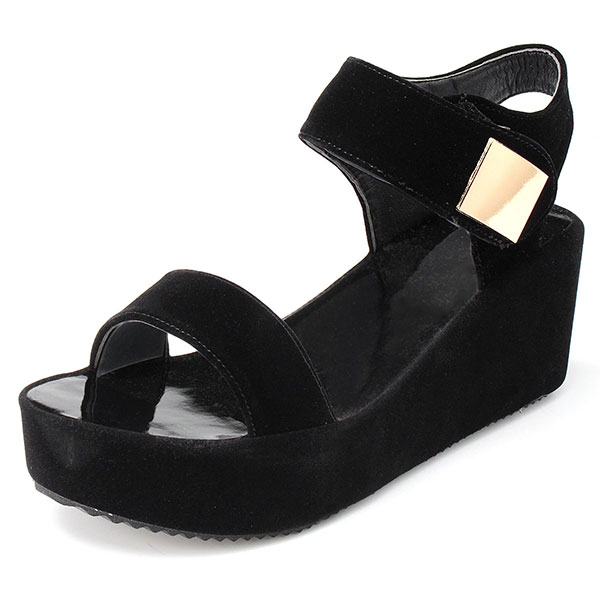 

Women Flat High Wedge Ankle Strap Slingbacks Strappy Peep Toe Platform Shoes