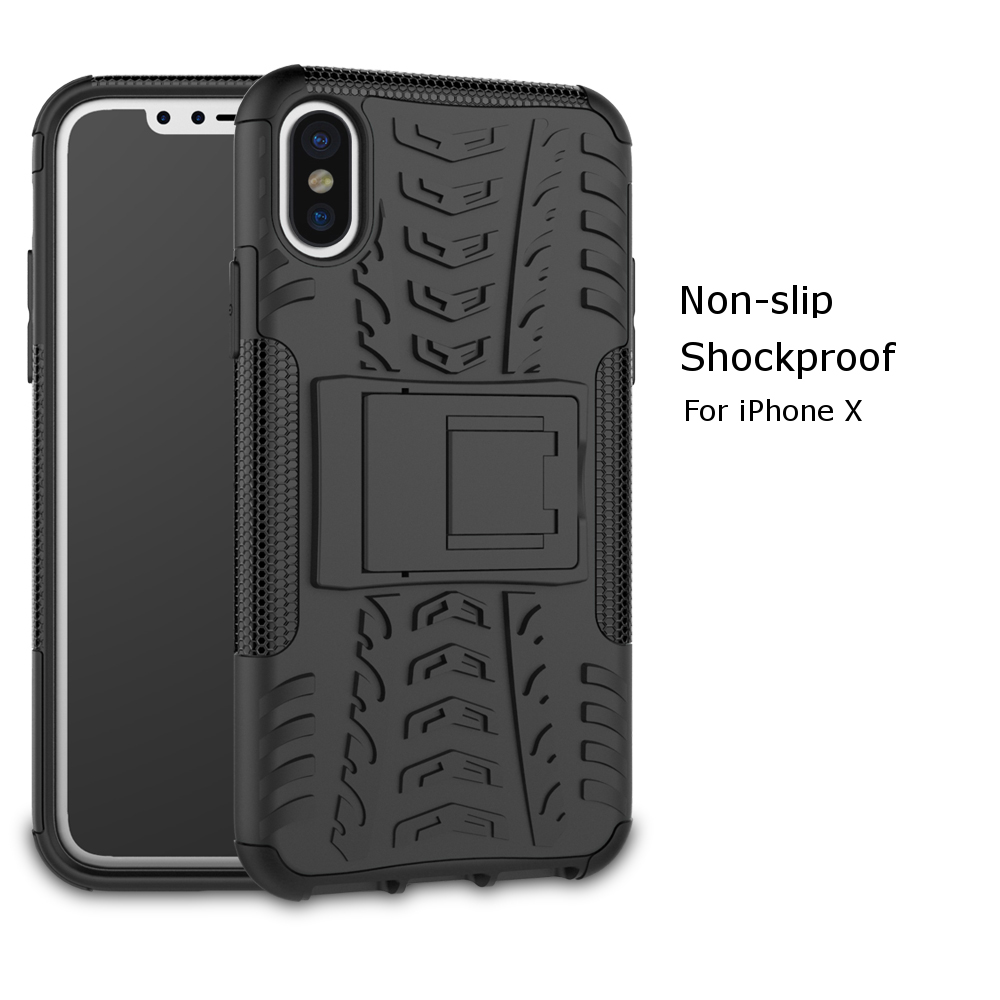 Bakeey™ 2 in 1 Armor Kickstand TPU   PC Hybrid Case Caver for iPhone X