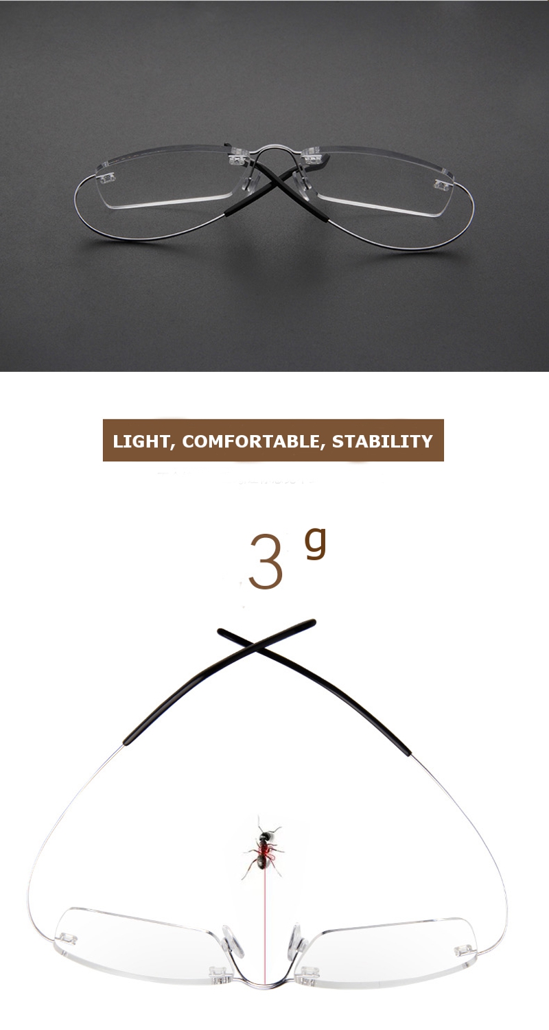 LianSan®HD Titanium Light Reading Glasses Comfortable Flexible Resin Alloy Presbyopic Glass L8013T