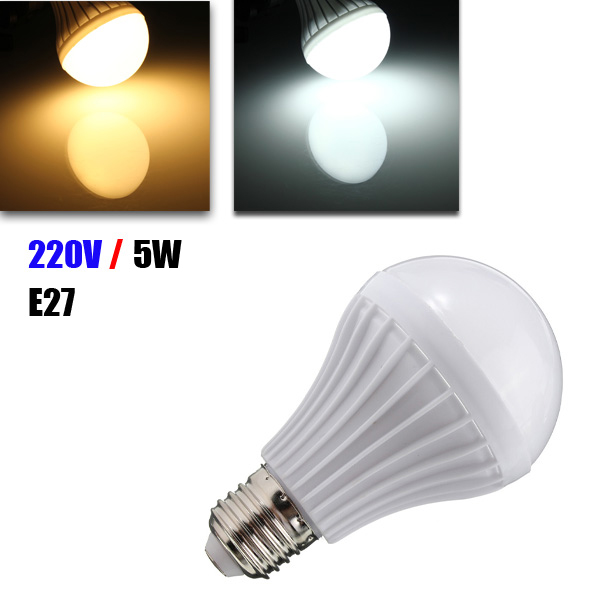 

E27 LED 5W 14 SMD 5630 Warm White/White Globe Ball Bulbs Plastic LED Bulb Lamp Lights 220-240V