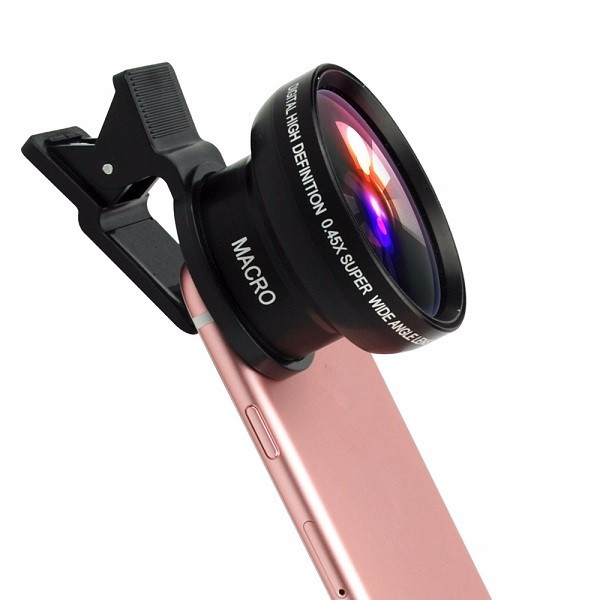 

AIKEGLOBAL AK009 2 in 1 Lens Kit 0.45X HD Super Wide Angle 15X Macro Camera Lens