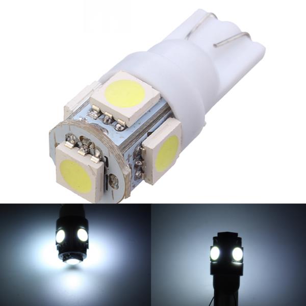 

T10 5050 5SMD W5W 80lm Xenon White Wedge Car Reading Light Instrument License Side Light Lamp