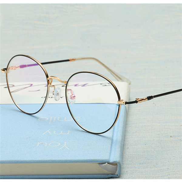  Unisex Ultralight Radiation Protection Eyeglasseess Round Oval Metal Rim Vintage Lens Glasses
