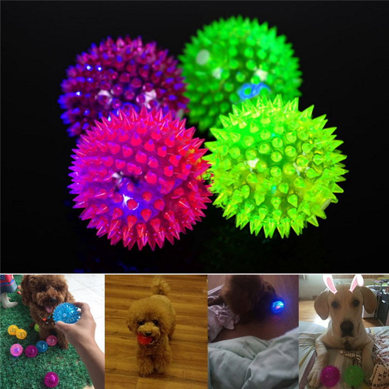 6cm Stress Reliever Ball Flashing Light Spiky Massage Ball Stress Reflexology Eases Tension Therapy - Photo: 2