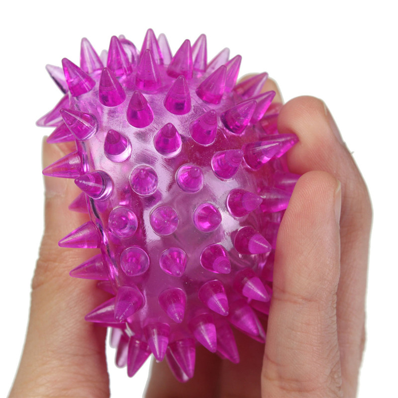 6cm Stress Reliever Ball Flashing Light Spiky Massage Ball Stress Reflexology Eases Tension Therapy - Photo: 6