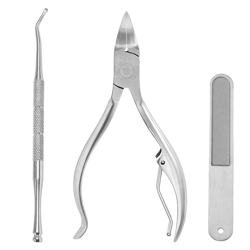 Y.F.M® 3 In 1 Ingrown Toenails Nipper Clipper File Lifter Cutter Kit Stainless Steel Paronychia Care