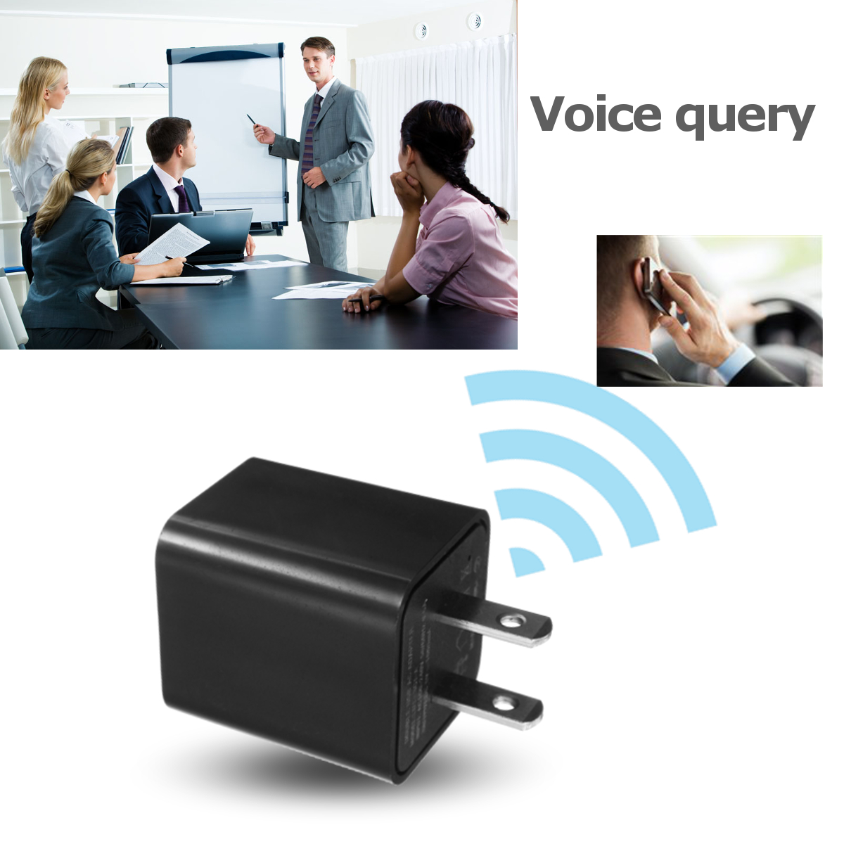 Voice Activated Wall Charger GSM GPS SIM Tracker Audio Ear Bug Listening Device