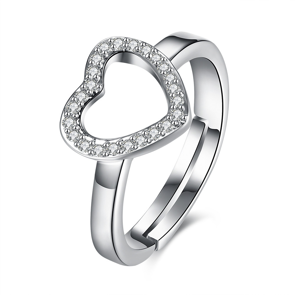

INALIS Love Zircon Platinum Plated Opening Ring Gift Wedding Finger Rings