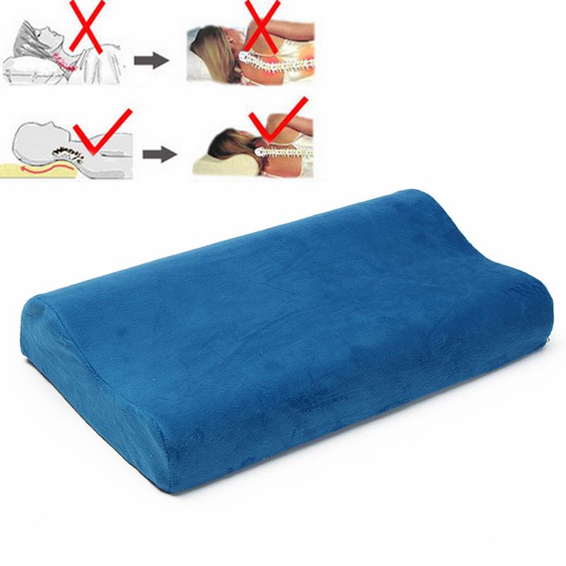 

Memory Foam Contour Neck Spine Back Support Orthopaedic Firm Pillow Head Cushion
