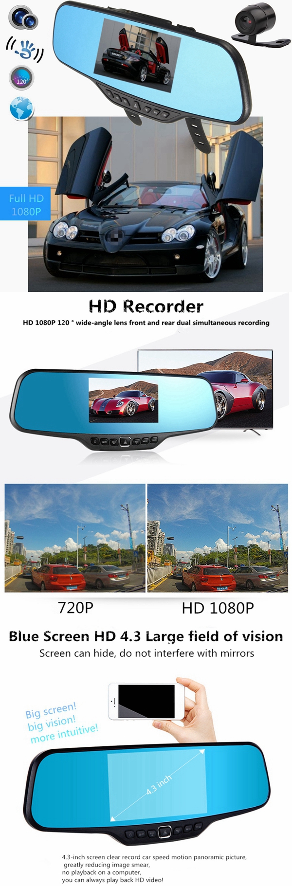 Car Dual Lens DVR
