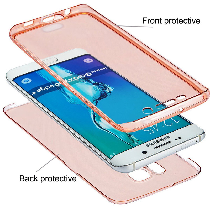 Gradient Color 360° Front And Back Full Protective TPU Cover Case for Samsung Galaxy S7 Edge