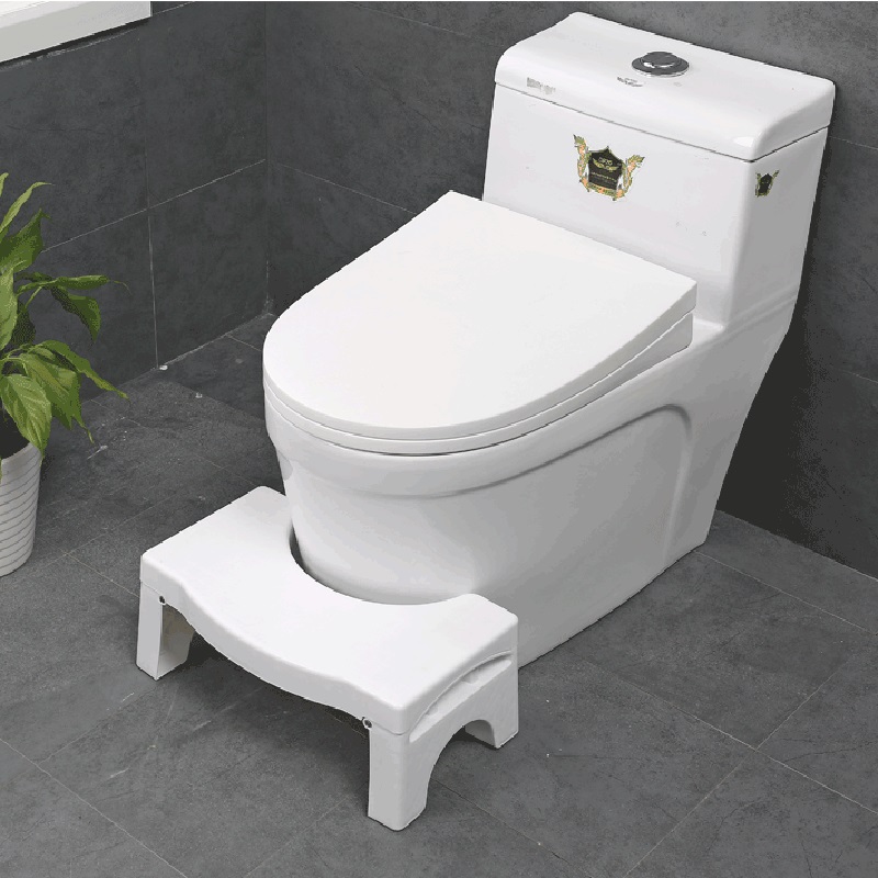 Tabouret de toilette antiderapant blanc pliant ergonomique Homeuse amovible tabouret de toilette en plastique
