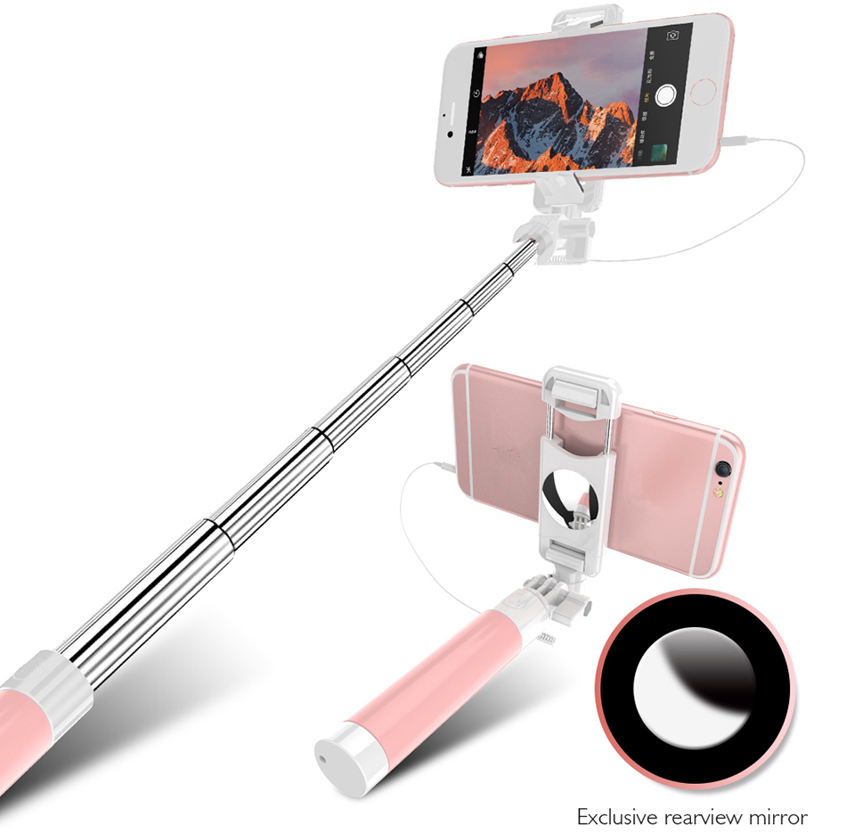 

RAXFLY Universal Candy Color Extendable Selfie Stick 360 Degree Rotation Foldable Self Stick