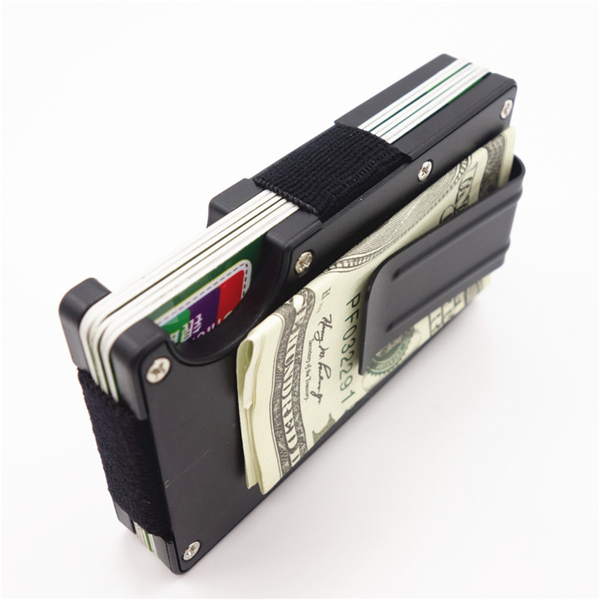 RFID Blocking Metal Wallet Slim Minimalist Credit Card Holder Money Clip | www.bagsaleusa.com