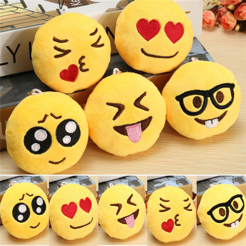 

3inch 8cm Smiley Emoticon Round Emoji Ornament Stuffed Plush Soft Pendant
