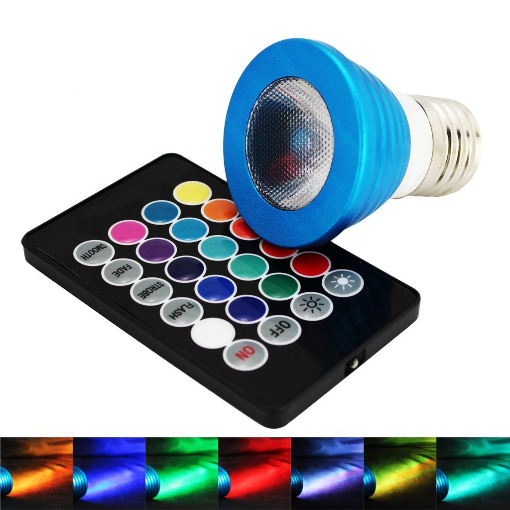 

Remote Control Multi-color 3W E27 16 Colors Changing RGB LED Light Bulb for Home AC85-265V
