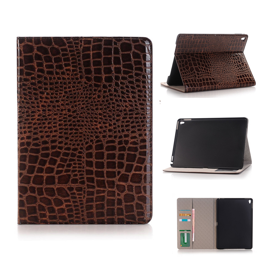 

Crocodile Pattern PU Leather Flip Fold Card Slot Wallet Stand Tablet Case For iPad Pro 9.7 inch