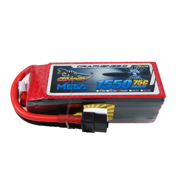 DINOGY MEGA GRAPHENE 1550mAh 14.8V 75C Lipo Battery
