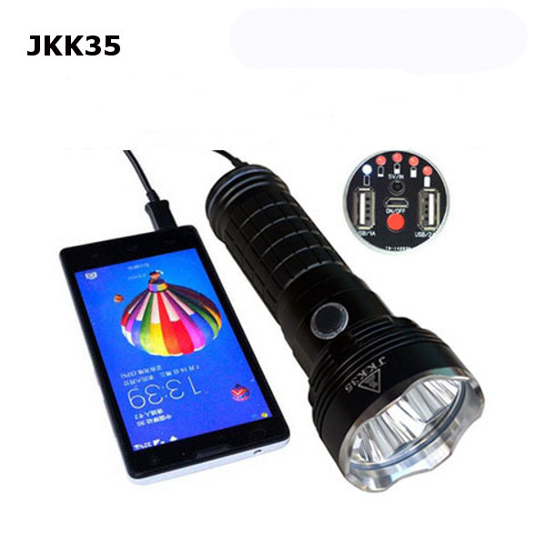 

JKK35 3x XM-L2 2800LM 5Modes USB Rechargeable LED Flashlight