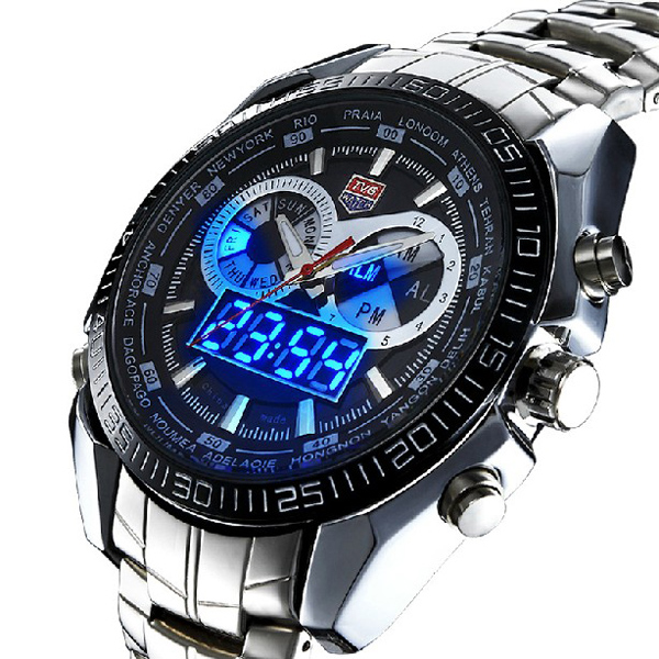 

TVG 468 Men 3 Dial LED Display Analog-Digital Military Wrist Watch