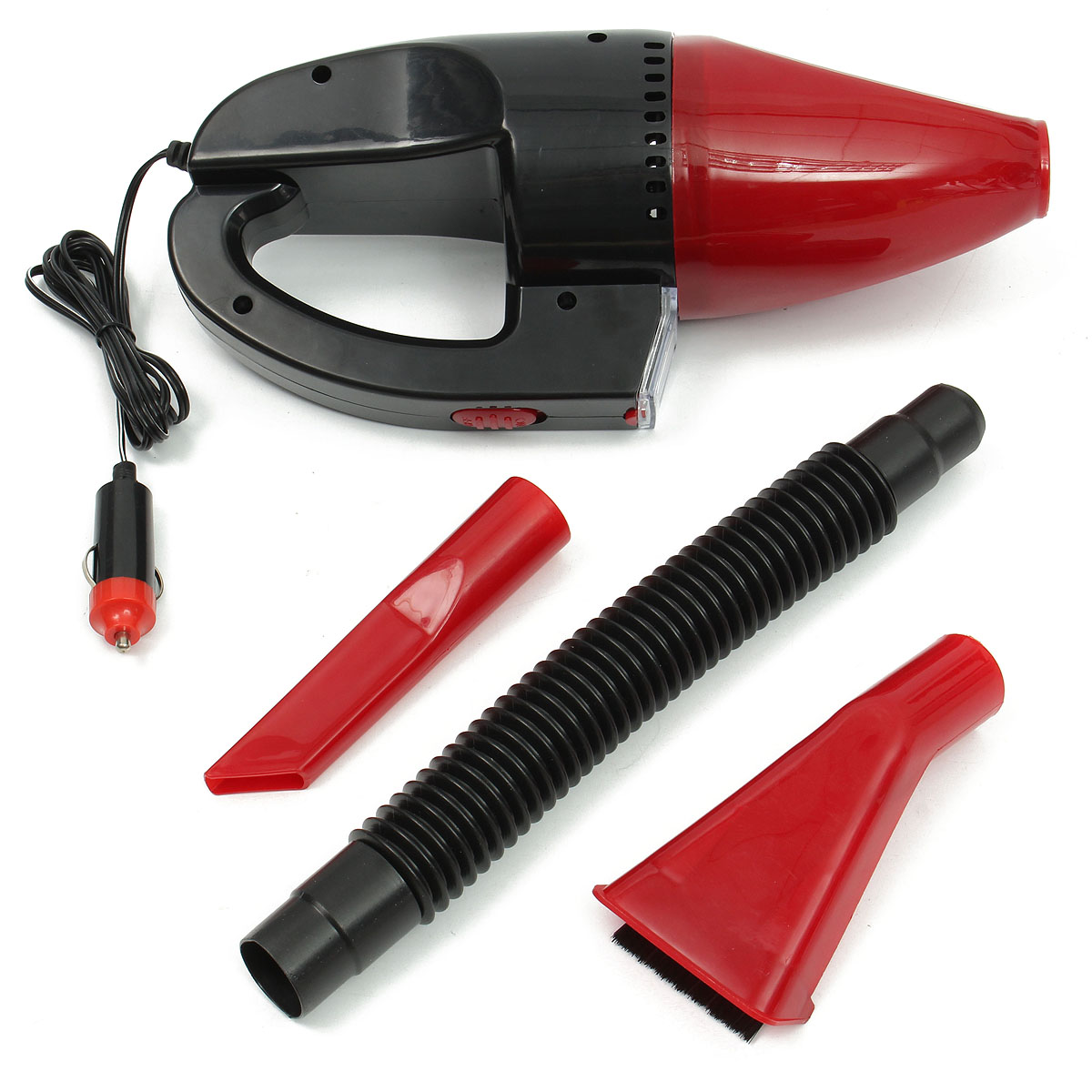 

60W 12V Car Power Portable Vacuum Cleaner Wet Dry Dual Use Suction Red Light
