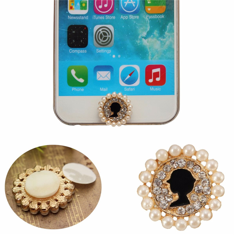 

3D Fashion Girl Lady Home Button Sticker For iPhone 5 6S Plus iPad mini iPod Touch