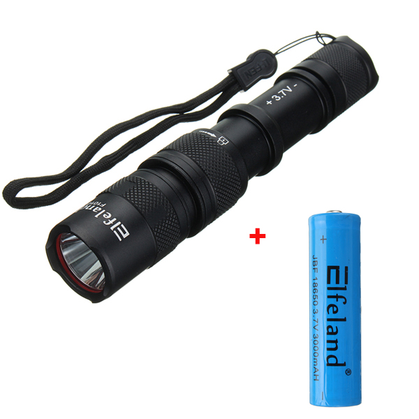 

Elfeland XM-L T6 2000LM 3Modes USB Rechargeable EDC LED Flashlight +18650