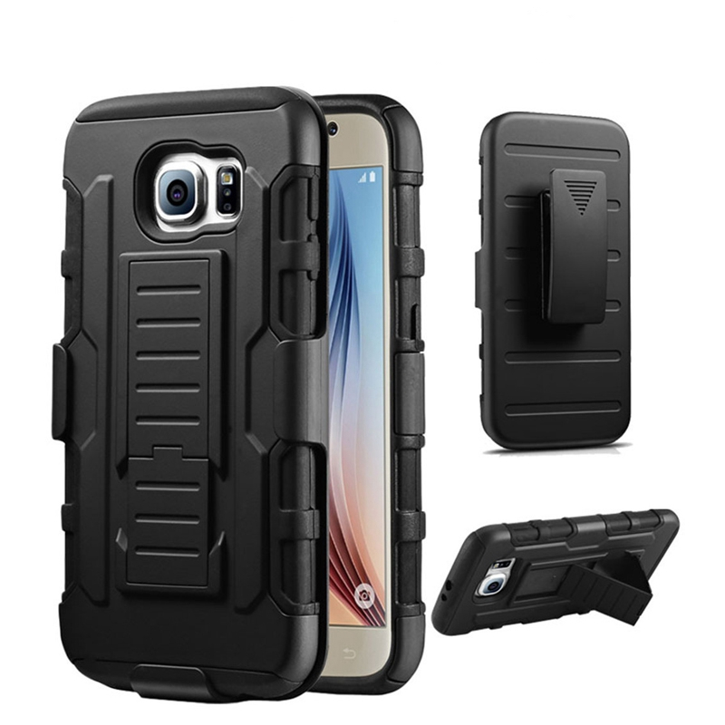 

Bakeey™ 3 in 1 Armor Belt Clip kickstand Holder Soft TPU+Hard PC Case for Samsung Galaxy S6