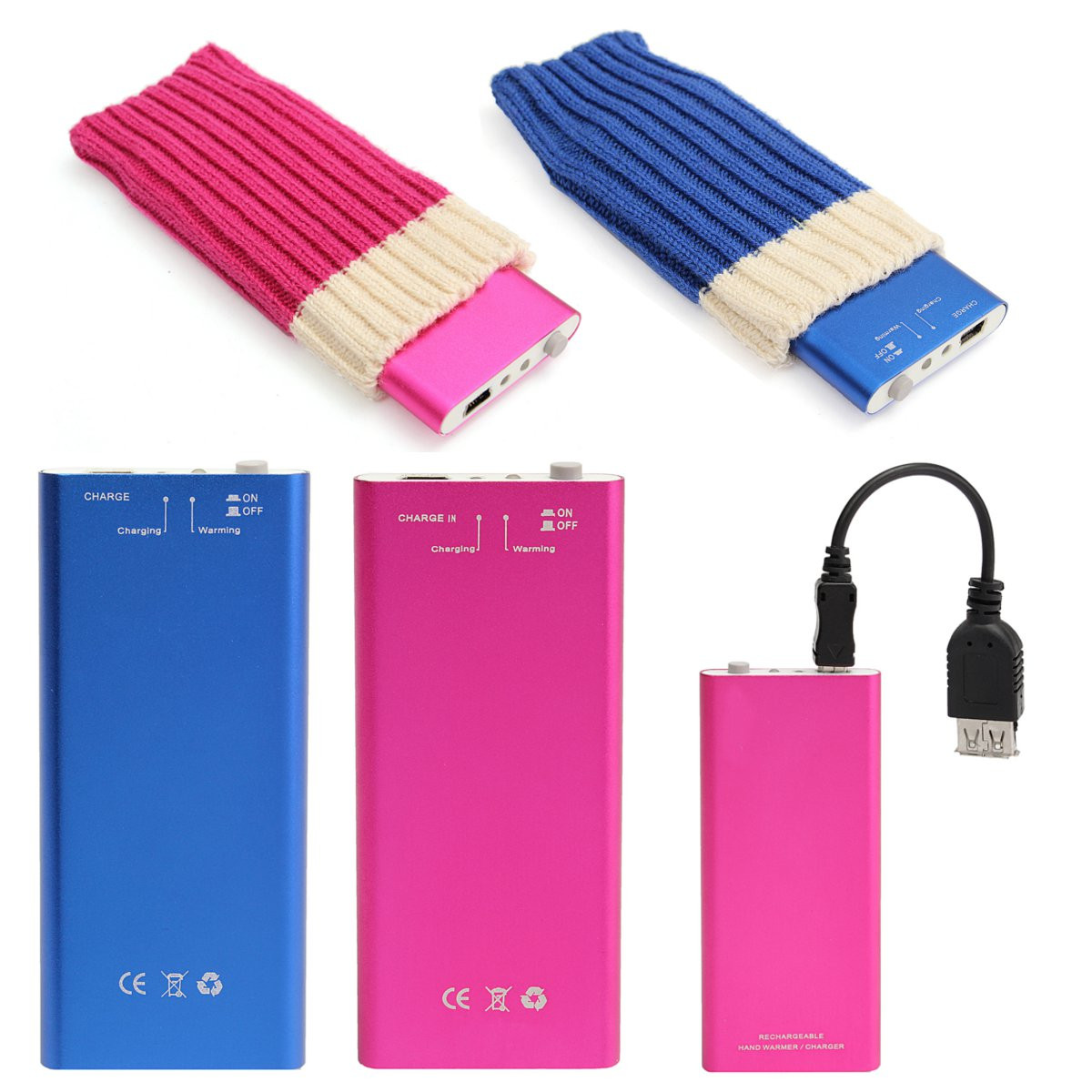 

1050mA Electric Heater Power Bank Portable USB Rechargeable Pocket Hand Warmer Support