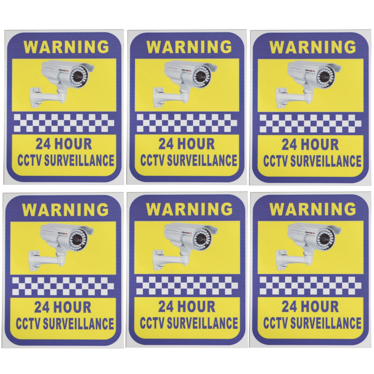 6pcs cctv camera warning stickers surveillance vinyl decal video