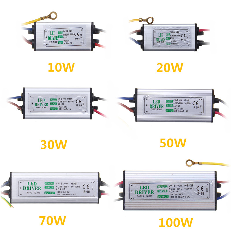 10W 20W 30W 50W 70W 100WLED Driver LED Chip High Power  Supply SMD Waterproof 