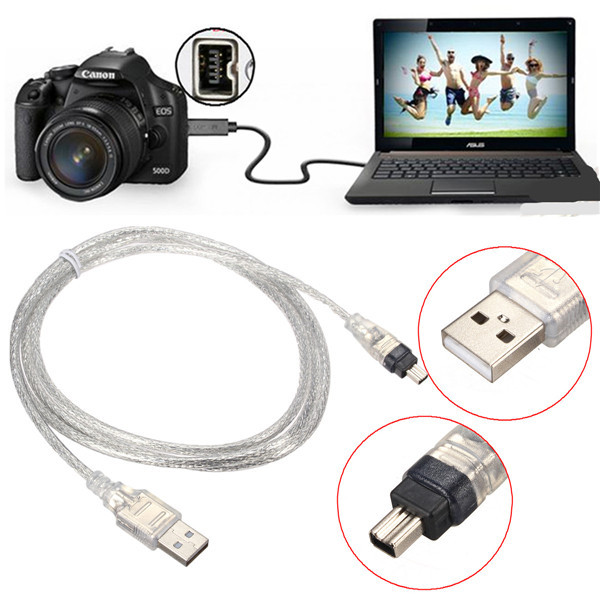 

1.5M/5FT USB 2.0 Male to 4 Pin IEEE 1394 Cable FireWire Lead Adapter Converter