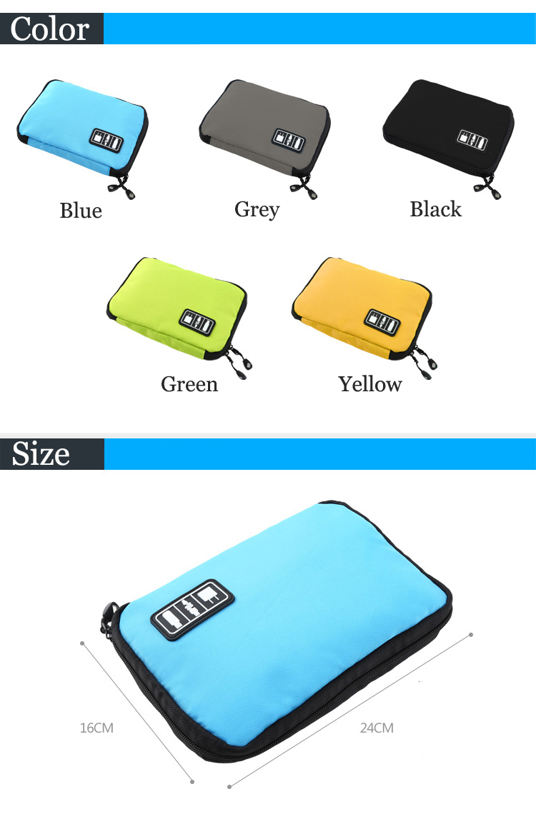 Honana HN-CB2 Waterproof Cable Storage Bag Electronic Accessories Organizer Travel Carry Case