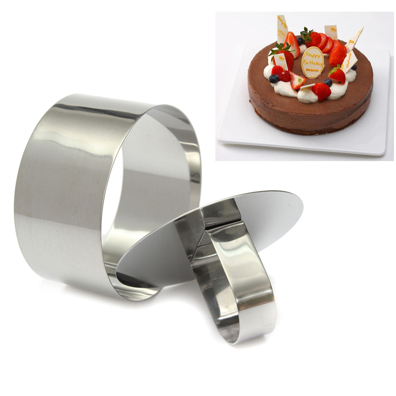 

Round Stainless Steel Mousse Fondant Cake Decoration Ring Slicer Cutter DIY Baking Cooking Tools